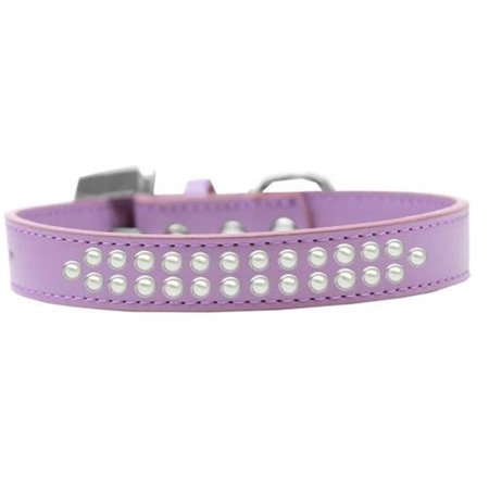 UNCONDITIONAL LOVE Two Row Pearl Dog CollarLavender Size 18 UN920581